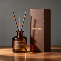 Bouteille vide en verre pour diffuseur de parfum 50ml, ronde, style apothicaire, anti-fuite, vente en gros, prix usine OEM ODM