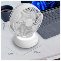 7 pouces rechargeable avec oscillation et lumière LED bureau extérieur camping ventilateur portable
