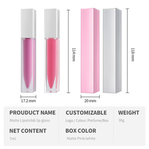Logo personalizzato Private Label minerale <span class=keywords><strong>di</strong></span> lunga durata impermeabile opaco e luccicante lucidalabbra vegano <span class=keywords><strong>rosa</strong></span> Nude - Product Image 5