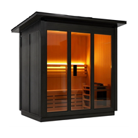 Cabine de sauna traditionnelle extérieure sur mesure en bois massif canadien avec poêle à bois