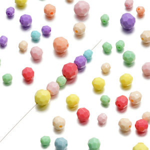 Perles rondes à facettes en acrylique de 10mm, perles dispersées pour la fabrication de bracelets et de colliers pour enfants - Product Image 4