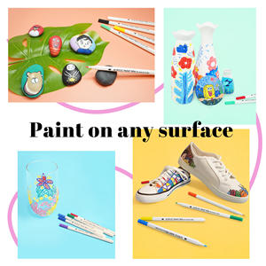 Không độc hại không thấm nước 36 màu sắc duy nhất <span class=keywords><strong>tip</strong></span> bông cảm thấy <span class=keywords><strong>tip</strong></span> nước dựa trên bản vẽ vĩnh viễn Acrylic sơn Bút Đánh Dấu cho nghệ thuật - Product Image 3