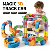 Circuit de Voiture Magique à Assembler Soi-même, Blocs de Construction Multi-Formes, Jouets Éducatifs STEM pour Enfants, Train Électronique sur Rail, Ensembles de Cubes en Plastique