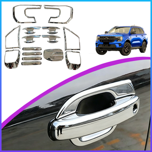 ชุดแต่งโครเมียมภายนอกครบชุดสำหรับฟอร์ด เอเวอเรสต์ ปี <span class=keywords><strong>2023</strong></span> ฝาครอบไฟหน้าโครเมียม มือจับประตู  ชิ้นส่วนโครเมียม ABS ของแท้จากโรงงาน - Product Image 1
