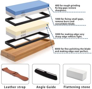Pierres à aiguiser 2 en 1, en <span class=keywords><strong>pierre</strong></span> à aiguiser de couteaux, japonaise, Premium, 400/1000 3000/8000 - Product Image 4