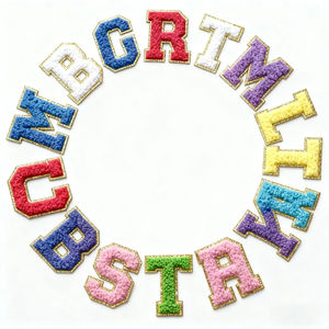 Двухслойные вышитые нашивки-аппликации с буквами и алфавитными стикерами для одежды, головных уборов, обуви, рюкзаков - Product Image 1