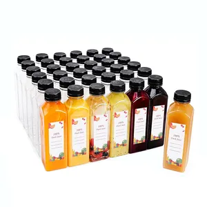 8 oz 12 oz 16 oz Plastikflasche für kaltgepresstes Saft PET-Material Saftverpackung
