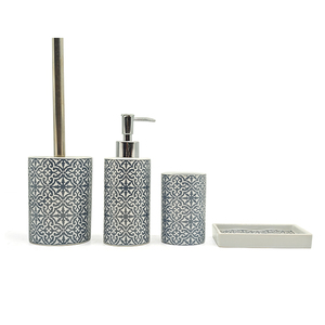 Vendita calda personalizzato blu adesivo ceramica set da <span class=keywords><strong>bagno</strong></span> <span class=keywords><strong>accessori</strong></span> per <span class=keywords><strong>bagno</strong></span> in ceramica <span class=keywords><strong>bagno</strong></span> decorazione per la casa - Product Image 1