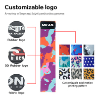 Logo personnalisé à partir de 50pcs MKAS Pizza avocat imprimé antidérapant Rose Logo personnalisé élastique Fitness tissu Hip Booty bandes de résistance