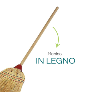 Scopa in Sorgo da 140 cm con 4 Fili per la Pulizia di Sentieri e Giardini Esterni - Product Image 4