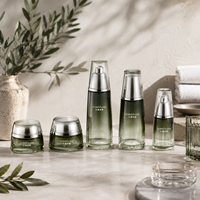 Ensemble d'emballages cosmétiques en verre sur mesure, 120 ml, 100 ml, 40 ml, 50 g, 30 g, flacon et pot à crème avec impression de logo