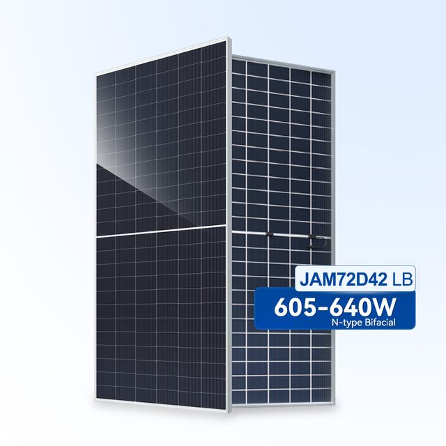JA Solar 640W Solar Panel JAM72D42LB N-type Bifacial 615w 620w 625w 630w 635w 640 Watt PV Panel Solar Energy System