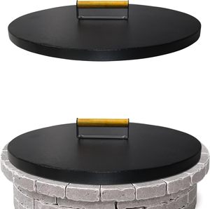 <span class=keywords><strong>Firepit</strong></span> snuffer nắp 28 "chống gỉ sơn tĩnh điện 16 Máy Đo Carbon thép lửa Pit Bìa vòng với Ergonomic tay cầm bằng gỗ - Product Image 1