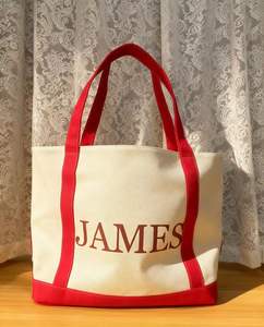 Sac fourre-tout en toile personnalisé, sacs de courses réutilisables, sacs de courses écologiques OEM, sac fourre-tout à bandoulière avec logo brodé de luxe - Product Image 1