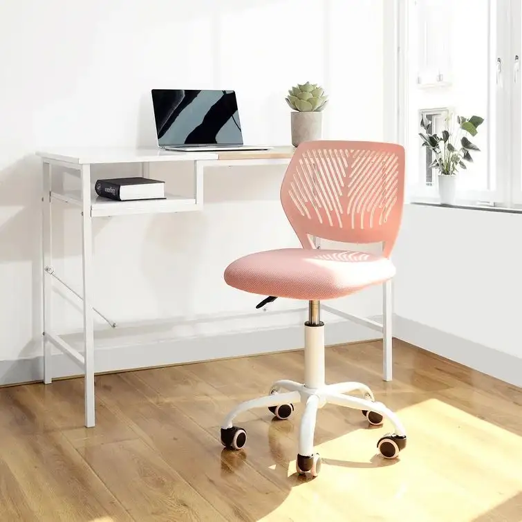 Роскошный высококачественный регулируемый эргономичный розовый пластиковый безрукавный офисный стул руководителя с удобной подушкой