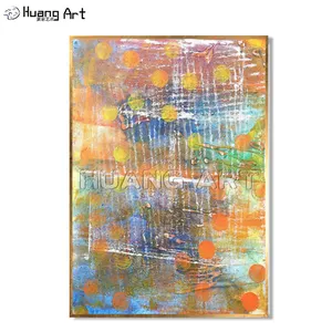 Peinture à l'huile sur toile abstraite de cercle Orange, 1 pièce, peinture moderne peinte à la main, à l'huile, pour salon, décor mural, Texture abstraite