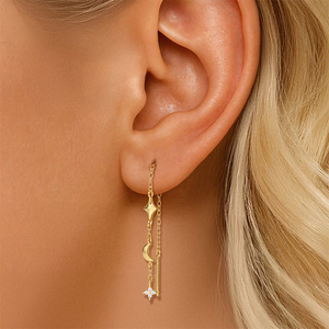 ต่างหูเงินแท้ S925 รูปดาวแปดแฉก ดีไซน์เก๋ ขายส่งสำหรับผู้หญิง - Product Image 3
