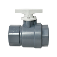 Vanne à boisseau sphérique manuelle UPVC à 2 voies DN15 DN20 DN25 DN32 avec filetage femelle NPT, fournie par l'usine OEM TONHEFLOW, pour eau et gaz