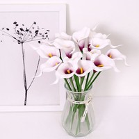Nordische Weiße Calla-Lilien-Bündel mit Gelbem Zentrum, Künstliche Seidenblumen für Brautsträuße, Heimdekoration, Fotorequisiten