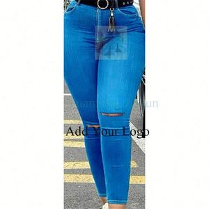 Ripped High Waist <strong>Sexy</strong> <strong>Ass</strong> Blank Black Legging Skinny Girl Tight <strong>Jeans</strong> for Women Ladies - Product Image 3