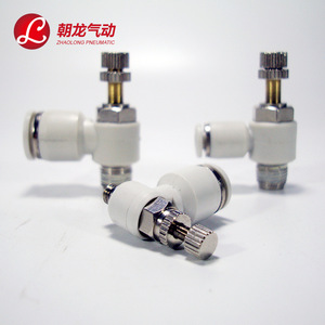 ข้อต่อลมแบบเร็ว Zhaolong รุ่น SL8-02010304 วาล์วปรับอัตราการไหลทองเหลือง ข้อต่อเกลียวมาตรฐานอังกฤษ - Product Image 1