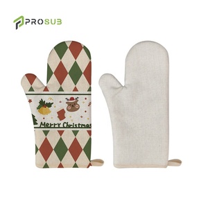 Gants capteur de Sublimation en lin, avec Logo personnalisé, résistants à la chaleur, pour four - Product Image 1