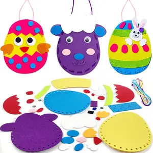 decoracion de fiestas DIY Easter sewing craft set felt Easter chick egg hunt bags for kids Easter themed candy gift baskets