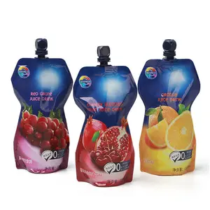 Uni-pak personalizado impreso logotipo BPA jugo libre embalaje Doypack bebida Stand Up Spout bolsa bolsas fruta puré Squeeze boquilla bolsa