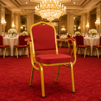 Chaise de banquet rembourrée en tissu avec accoudoirs pour mariage, hôtel, salle de réception (vente en gros)