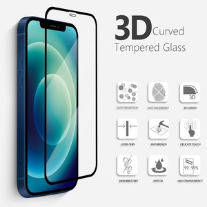 Per Apple <span class=keywords><strong>iPhone</strong></span> <span class=keywords><strong>12</strong></span> 13 14 15 16 17 Pro Max: Cover Trasparente in TPU con <span class=keywords><strong>Bumper</strong></span> e Set Protezione Schermo in Vetro Temperato 3D - Product Image 5