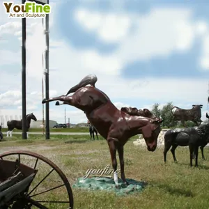 Hot Sale Hochwertige benutzer definierte lebensgroße Garten große Bronze Spring pferd Statue zum Verkauf