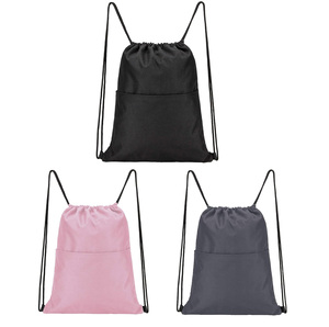 Promotional Polyester Drawstring Bags With Custom Logo Sports Gym Backpack Pull String Backpacks