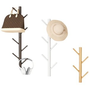 <span class=keywords><strong>Perchero</strong></span> de madera moderno montado en la <span class=keywords><strong>pared</strong></span> con ganchos sin taladro para una organización sin esfuerzo - Product Image 4