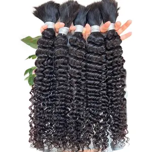 Lot de cheveux ondulés curl, sans trame, grade 10A, extension de cheveux humains vierges pour femmes, vente en gros