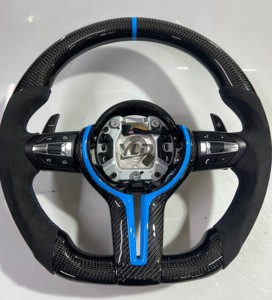 Volante YLD de Fibra de Carbono Real con Levas Anchas para <span class=keywords><strong>BMW</strong></span> M3 M4 F80 F82 E90 E91 E60 X5 F15 X6 F16 F10 F30 F32 F36 <span class=keywords><strong>F60</strong></span> - Product Image 6