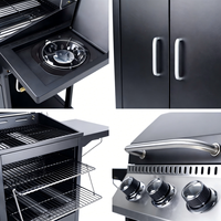 Parrilla de Gas Española Moderna, Recubierta de Hierro en Polvo, Plegable y Portátil con Almacenamiento, Grado Comercial, para Uso en Cocina al Aire Libre