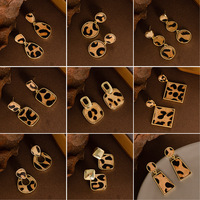 Nouvelles boucles d'oreilles pendantes ethniques en argent, motif imprimé léopard et crin de cheval, collection automne-hiver