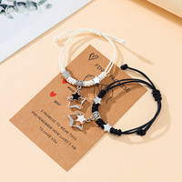 Pulseras colgantes con señal de estrella, brazaletes trenzados hechos a mano para parejas, joyería