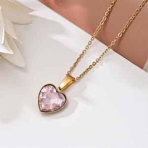 Collares con colgante de GEMA de piedra natural de alto pulido para niñas al por mayor, joyería de acero inoxidable - Product Image 6