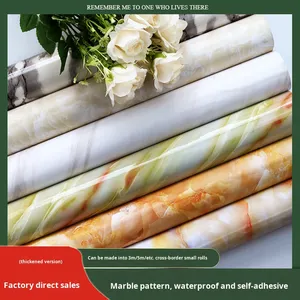 วอลล์เปเปอร์พีวีซีลายหินอ่อนมีกาวในตัวกันน้ำมันพื้นหลังทีวีสติกเกอร์ติดผนังห้องน้ำผนัง - Product Image 2