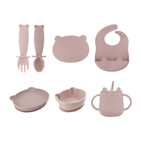 Ensemble d'alimentation pour bébé en silicone sans BPA, tasse à nourriture pour bébé, cuillère à compartiments écologique pour enfants, bols à ventouse, assiette en silicone