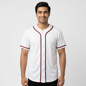 เสื้อซอฟต์บอลสำหรับผู้ใหญ่ผ้าโพลีเอสเตอร์100% โลโก้ชื่อทีมออกแบบได้ตามต้องการ - Product Image 1