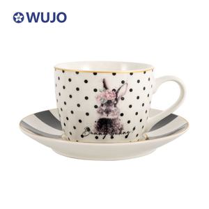 Juego de vajilla completo seguro para microondas Juegos de cena de cerámica de conejo impresos personalizados de Pascua - Product Image 5