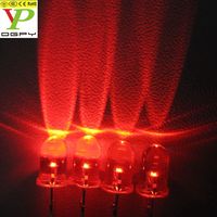Diode électroluminescente LED clignotante rouge 3V 5mm avec lentille diffuse pour bougie LED scintillante, 1000 pièces par sac