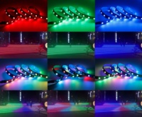 Tira de Luces LED RGB 5050 Direccionables de 5V, 60 LED/M, Corte Individual por LED, Programables, para Cuartos de Videojuegos