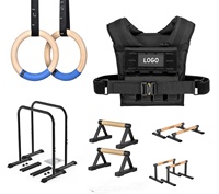 CZFIT Équipement de Calisthénie Personnalisé Portable et Pliable : Parallettes, Barres de dips, Barres de pompes, Bandes de résistance, Gilet lesté, Supports de dips