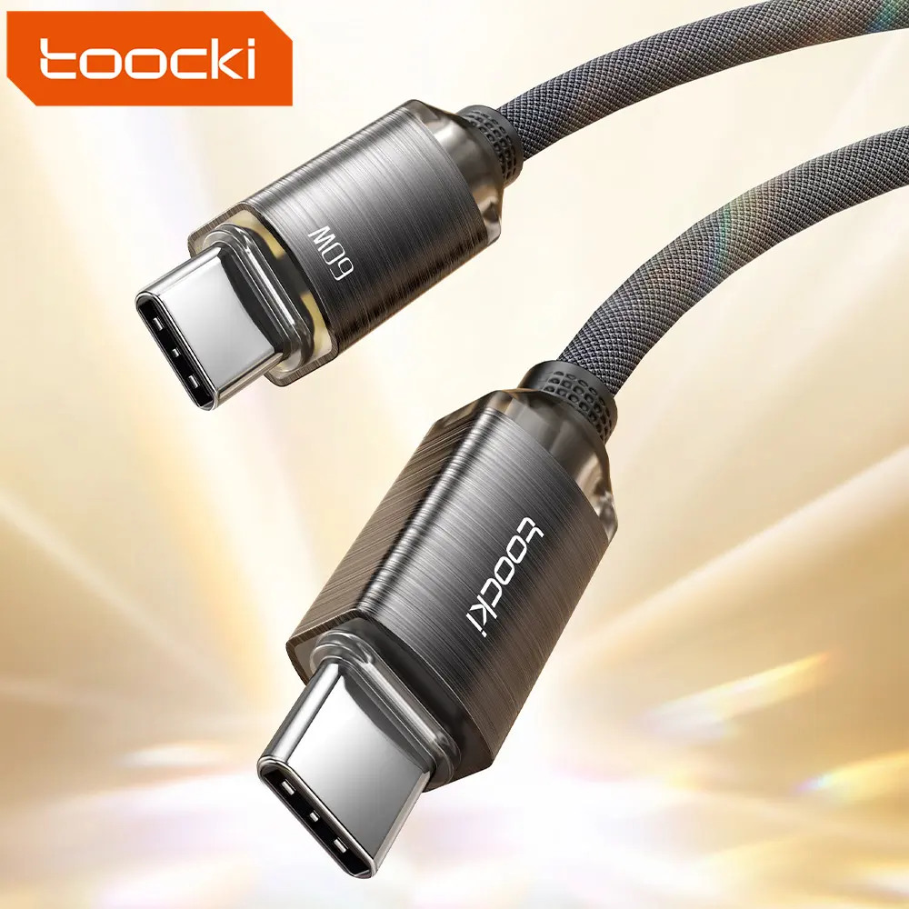 Toocki pd 60w usb-c to usb סוג c כבל טעינה מהירה חוט קלוע סוג c de כבל נתונים לאייפון 15 סדרה מלאה