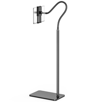 Support de tablette de sol L6 à col de cygne avec pince flexible pour bras, support métallique compatible avec iPad et smartphone, support de tablette pratique