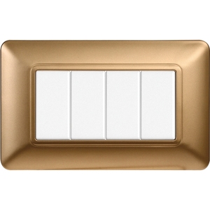 Ensemble d'interrupteurs muraux Gloca, 4 voies, 4 interrupteurs, finition dorée en plastique, installation facile, 3 pièces - Product Image 4