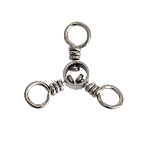 Penjualan laris kait jepret putar bantalan bola padat Aksesori atasan konektor jepret bergulir tali pancing lintas garis tiga arah - Product Image 2